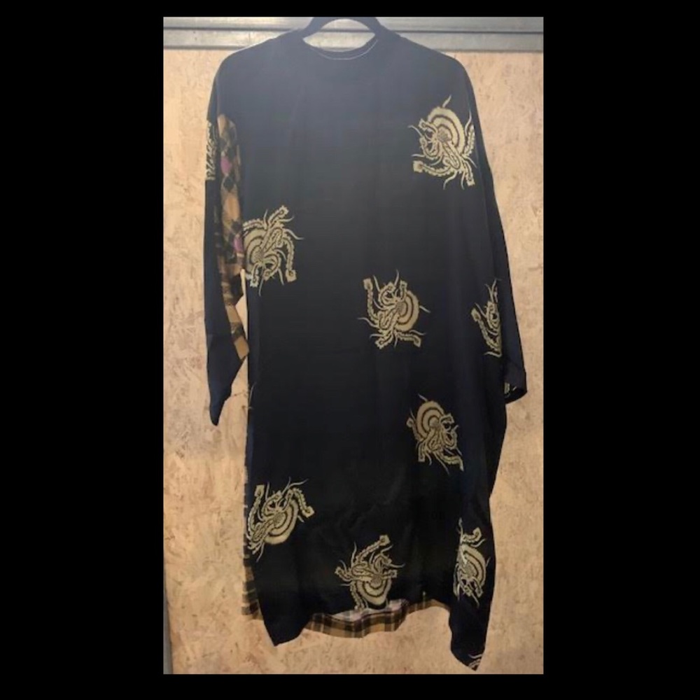 Dries Van Noten Long Sleeve Black Printed Dress